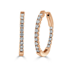 Inside Out Diamond Oval Hoops - 1"