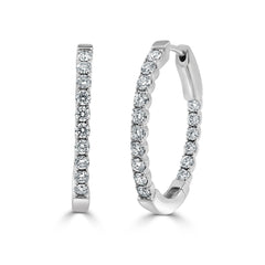 Inside Out Diamond Oval Hoops - 1"