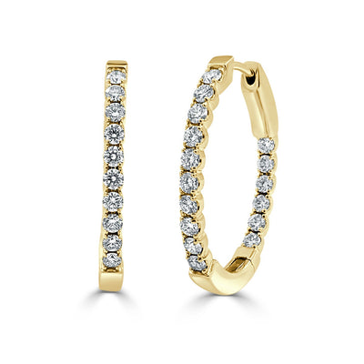 Inside Out Diamond Oval Hoops - 1" - Private Label product
