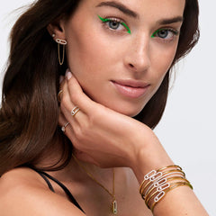 Messika Move Uno Pavé Flex Bangle MM Gold Diamond Bracelet