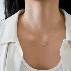 EF Collection Double Angel Wing Diamond Necklace
