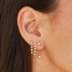 EF Collection Multi Diamond Chain Stud Earring
