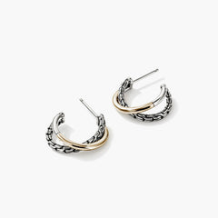 John Hardy Essentials Two-Tone Crossover Earrings - 20.5mm