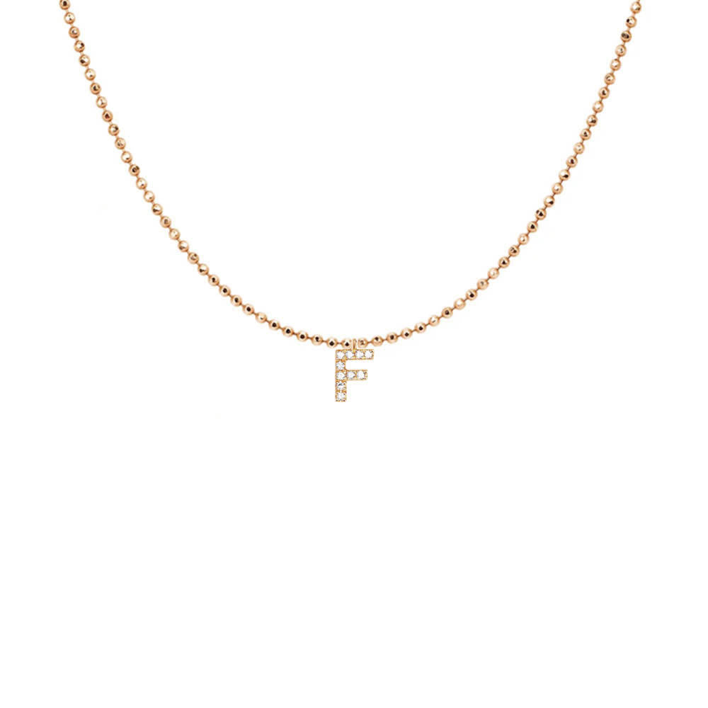 EF Collection Diamond Initial Charm in Yellow gold