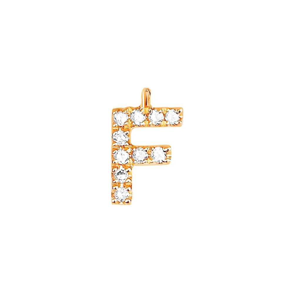 EF Collection Diamond Initial Charm in Yellow gold