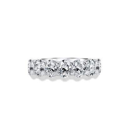 Private Label Seven Oval Diamonds Basket Set Platinum Half Eternity Band - Private Label product