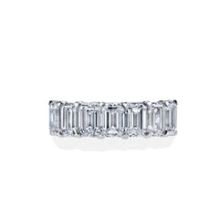 Private Label Emerald Cut Platinum Halfway Band