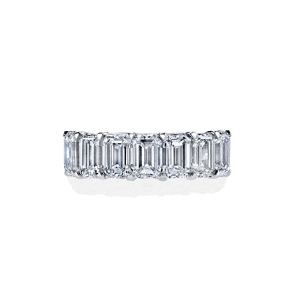 Private Label Emerald Cut Platinum Halfway Band - Private Label product