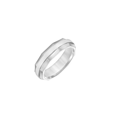 Low Domed Faceted Men's Wedding Band - Private Label product