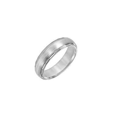 Low Dome Faceted Edge Men's Wedding Band in Yellow Gold - Private Label product