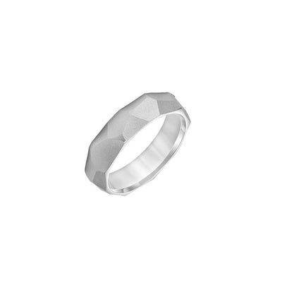 Faceted and Carved Men's Wedding Band - Private Label product