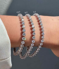 7 Carat Floating Diamond Tennis Bracelet in 14k White Gold