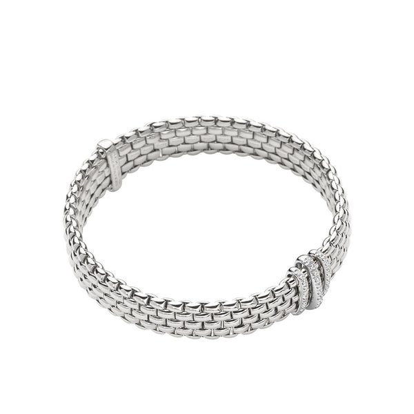 Fope Panorama Flex'it Bracelet, Diamonds, White Gold, 58704BX_XX