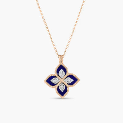 Roberto Coin Venetian Princess Blue Lapis and Diamond Flower Necklace - Roberto Coin product