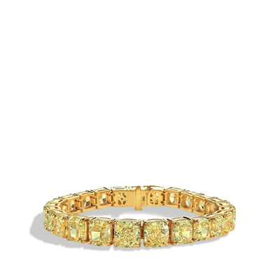 Yellow Diamond Tennis Bracelet With Cushion Cut Diamonds - Private Label product