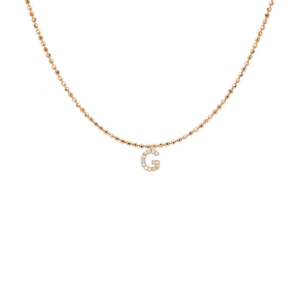 EF Collection Diamond Initial Charm in Yellow gold