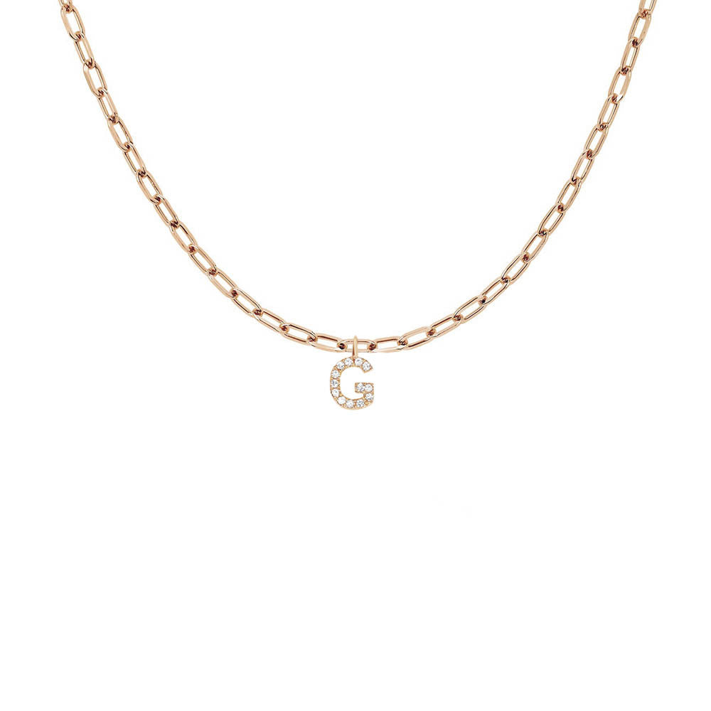 EF Collection Diamond Initial Charm in Yellow gold