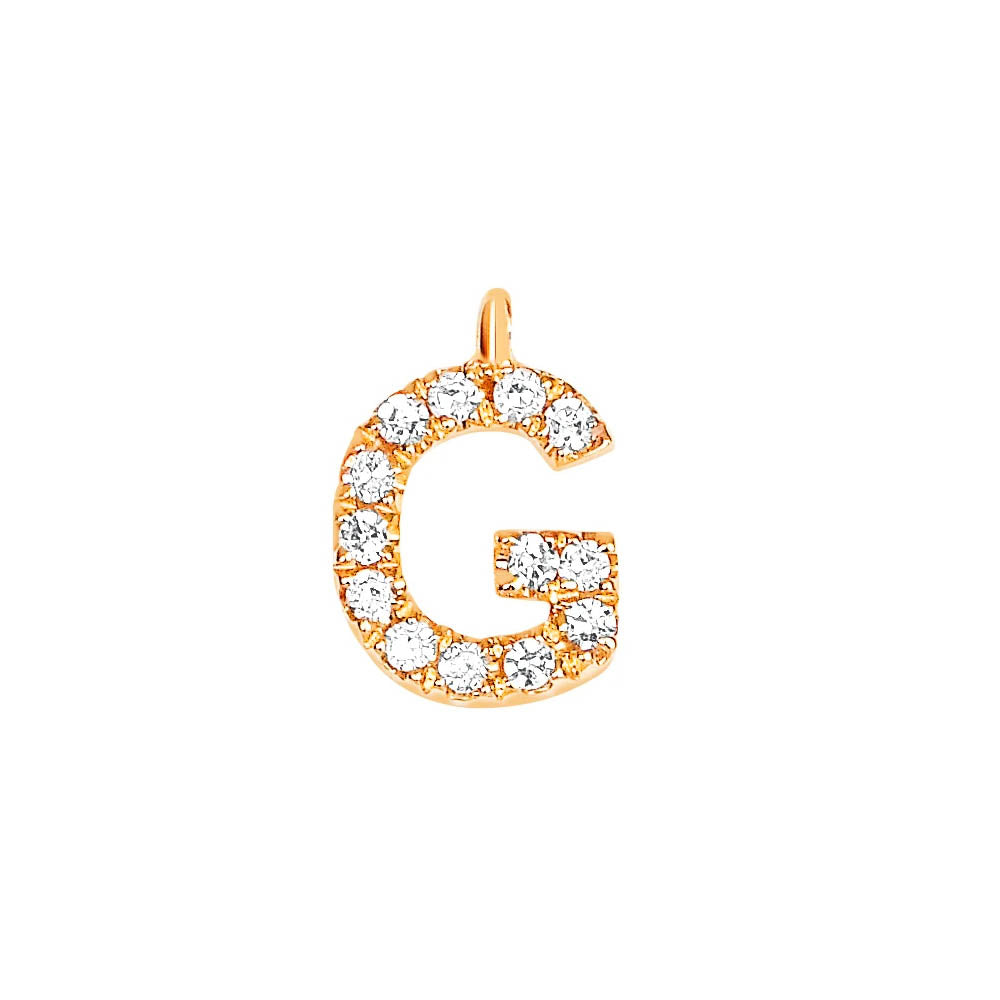 EF Collection Diamond Initial Charm in Yellow gold