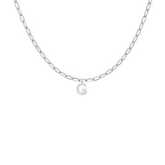 EF Collection Diamond Initial Charm in White gold