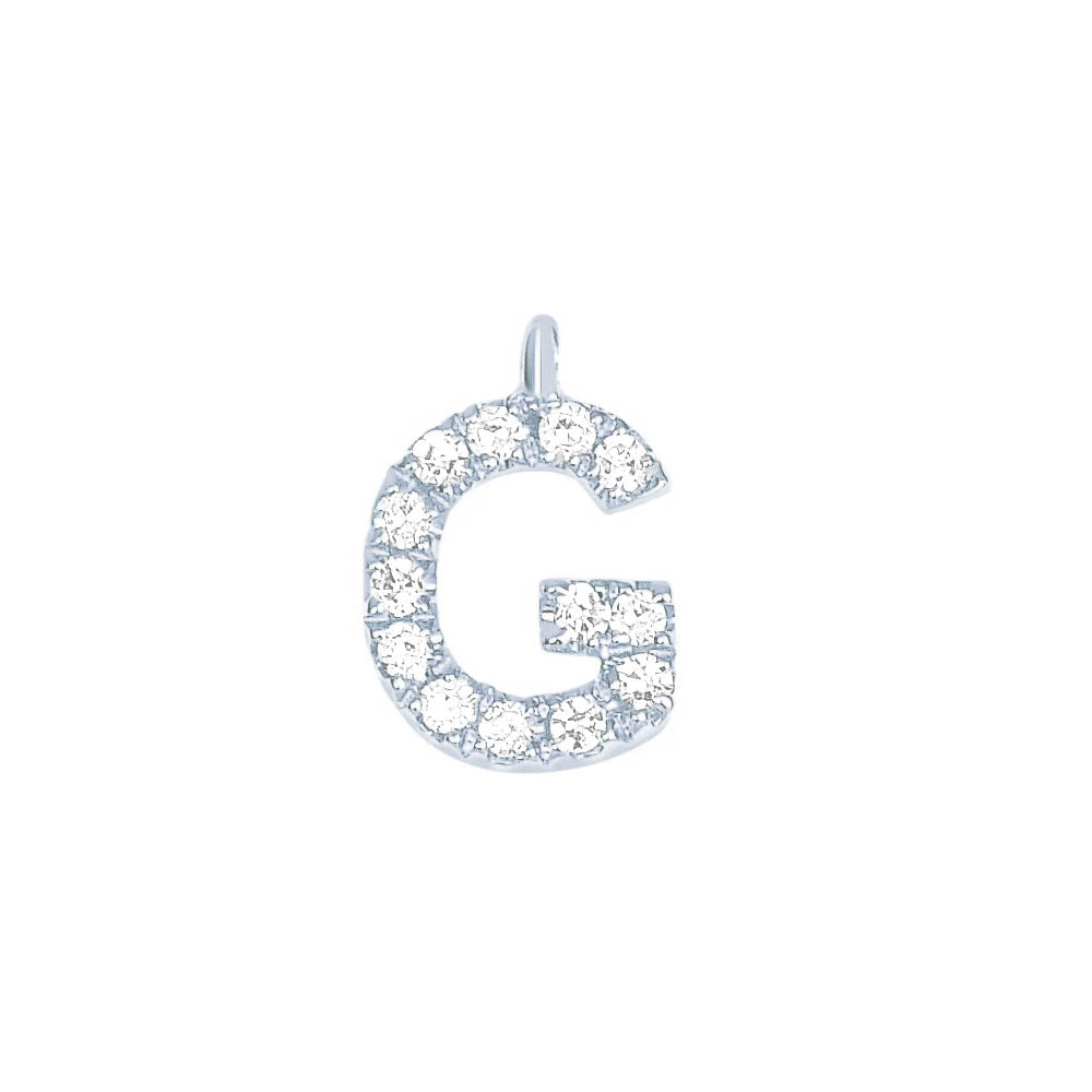 EF Collection Diamond Initial Charm in White gold