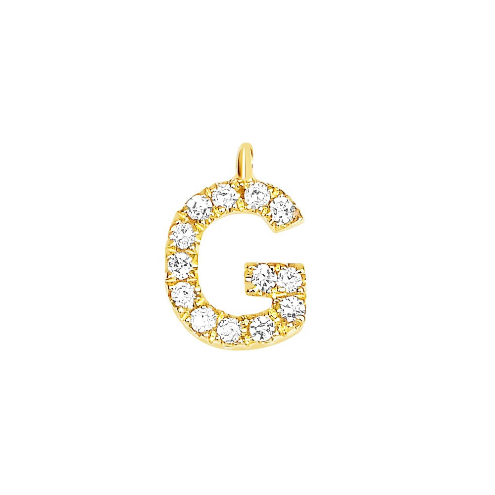 EF Collection Diamond Initial Charm in Yellow gold