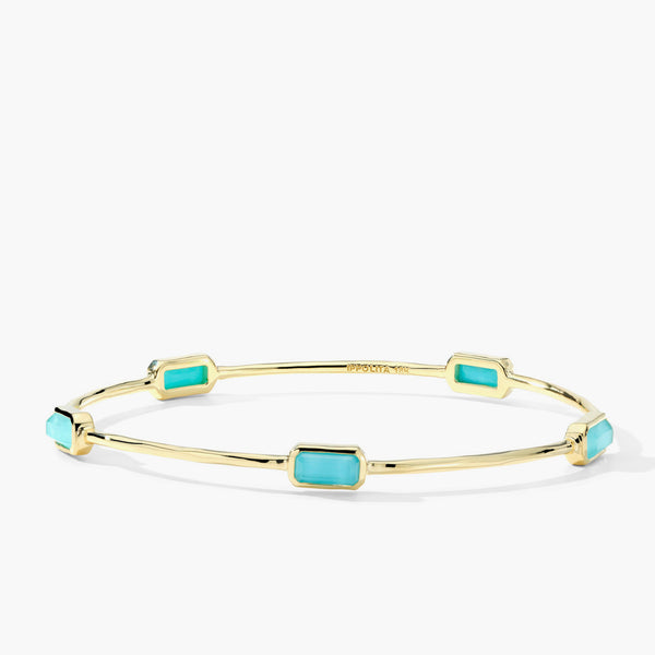 Ippolita Rock Candy Turquoise Multi Stone Gelato Bangle in 18K Yellow Gold