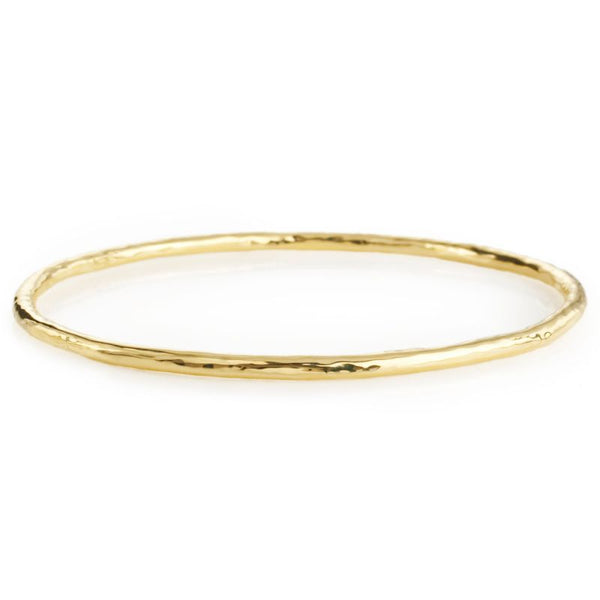 Ippolita Classico Hammered Thin Bangle in Yellow Gold