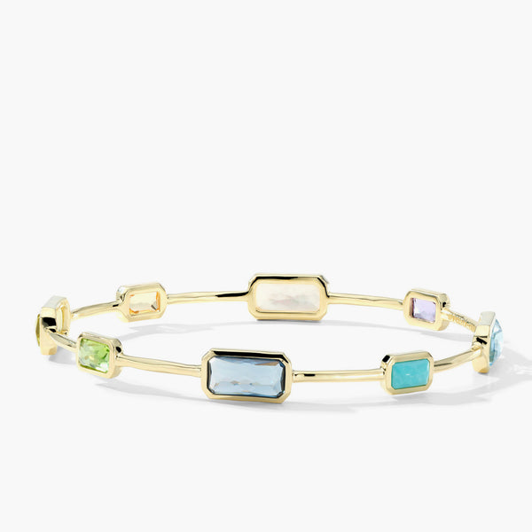 Ippolita Rock Candy Summer Rainbow Gelato Bangle in 18K Yellow Gold