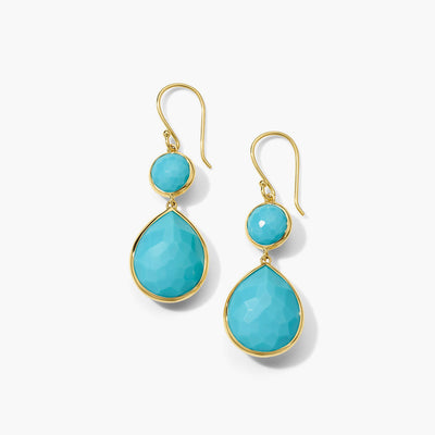 Ippolita Rock Candy Snowman Turquoise Drop Gold Earrings - Ippolita product