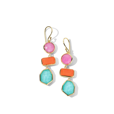Ippolita Rock Candy 3-Stone Summer Rainbow Drop Earrings in 18K Yellow Gold - Ippolita product