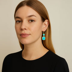 Ippolita Rock Candy Turquoise Small Dot and Square Drop Earrings