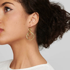 Ippolita Classico Puffy Hammered Jet Set Earrings in Yellow Gold