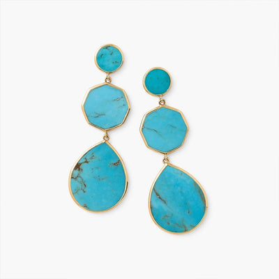 Ippolita Polished Rock Candy Crazy 8's Turquoise Drop Earrings in Yellow Gold - Ippolita product
