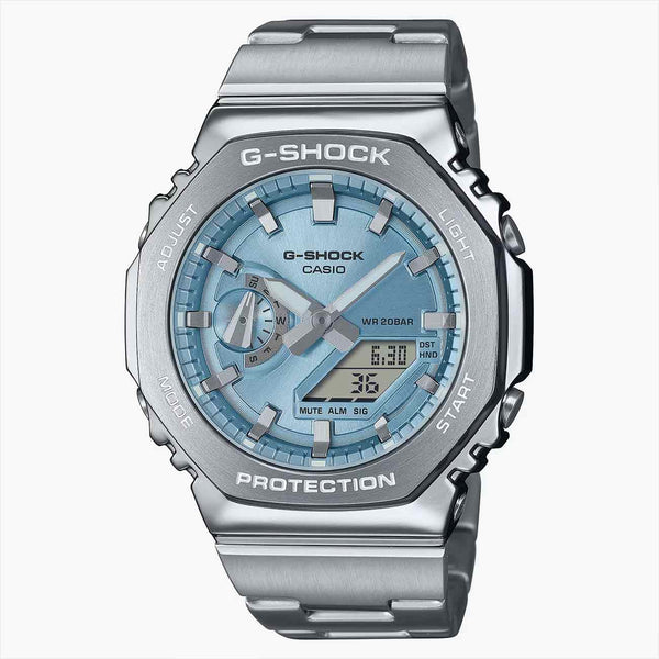 G-Shock G-Steel Sky Blue Dial Watch with Stainless Steel Strap