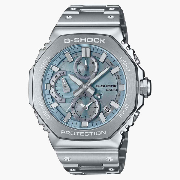 G-Shock Full Metal Solar Powered Sky Blue Dial Watch with Stainless Steel Bracelet