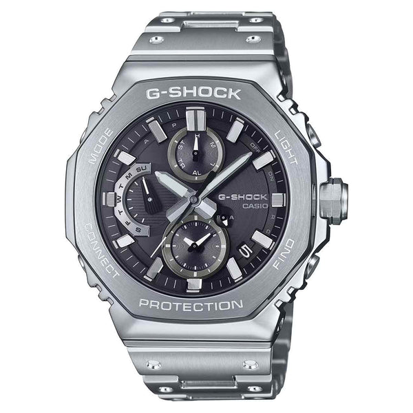 G-Shock Full Metal Solar Powered Black Dial Watch with Stainless Steel Strap