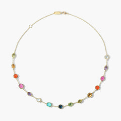 Ippolita Rock Candy Short Summer Rainbow Confetti Necklace In 18K Yellow Gold