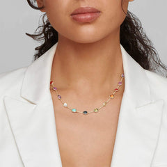 Ippolita Rock Candy Short Summer Rainbow Confetti Necklace In 18K Yellow Gold