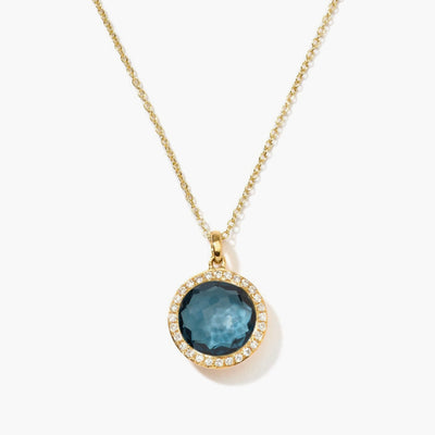 Ippolita Lollipop Small Blue Topaz Pendant Necklace with Diamonds in Yellow Gold - Ippolita product
