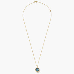 Ippolita Lollipop Small Blue Topaz Pendant Necklace with Diamonds in Yellow Gold