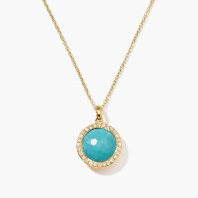Ippolita Lollipop Small Turquoise Pendant Necklace with Diamonds in Yellow Gold - Ippolita product