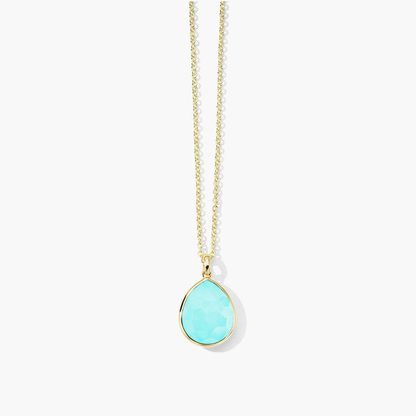 Ippolita Rock Candy Medium Turquoise Teardrop Pendant in 18K Yellow Gold
