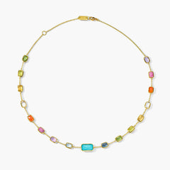 Ippolita Rock Candy Short Summer Rainbow Chain Necklace In 18K Yellow Gold