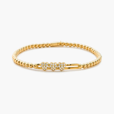 Hulchi Belluni Tresore Gold Diamond Heart Stretch Bracelet - Hulchi Belluni product