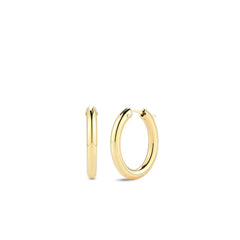 Roberto Coin Yellow Gold Medium Wide Hoop Earrings - 25mm