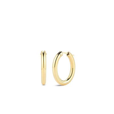 Roberto Coin Yellow Gold Medium Wide Hoop Earrings - 25mm - Roberto Coin product
