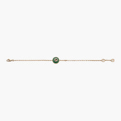 Gucci Interlocking G Chain Bracelet in Green Agate