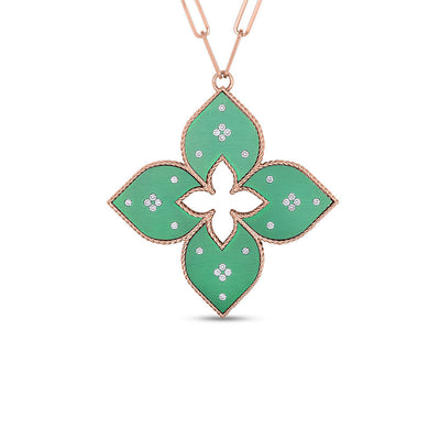Roberto Coin Venetian Princess Collection Green Titanium and Gold Pendant with Diamonds - Roberto Coin product