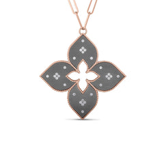 Roberto Coin Venetian Princess Collection Grey Titanium and Gold Pendant with Diamonds