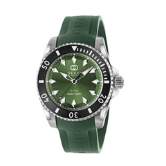 Gucci Dive Green Dial Black Bezel on Green Rubber Strap - 40mm